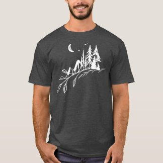 ナイトムーンフォレストアンドマウテンアドベンチャーキャおもしろいンプ Tシャツ