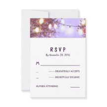 ナイトライトアウトドアウェディングRSVPカード