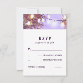 ナイトライトアウトドアウェディングRSVPカード 出欠カード