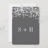 ナイトライトスターライトイエローグレー日付を保存 招待状 (裏面)