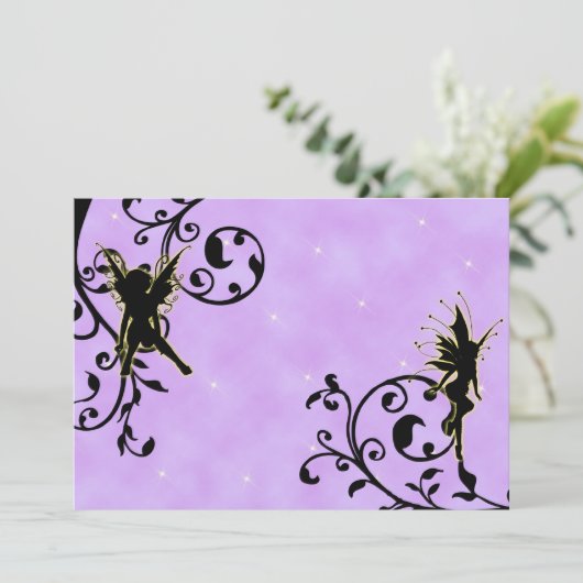 ナイトライトフェアリーファンタジー誕生日招待状 招待状 (スタンド正面)