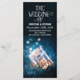 ナイトライトホタルがメイスンのジャー結婚式のプログラム プログラム