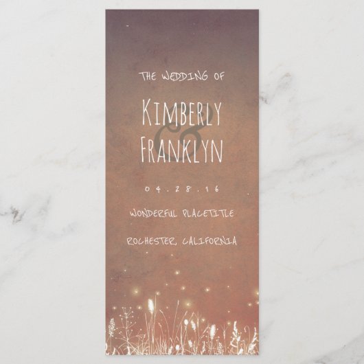 ナイトライトホタルズフィールド素朴結婚式 プログラム (正面)