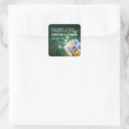 ナイトライトメイスンジャー結婚式用シール スクエアシール (バッグ)