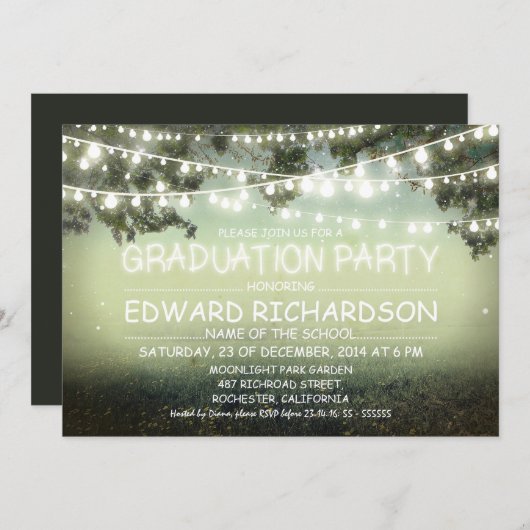 ナイトライトラスティックエクセシションパーティー招待状 招待状 (正面/裏面)