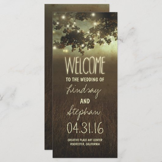 ナイトライト星空の木の結婚式のプログラム プログラム (正面/裏面)