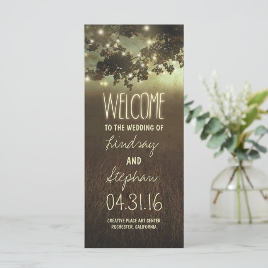 ナイトライト星空の木の結婚式のプログラム プログラム (スタンド正面)