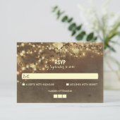 ナイトライト素朴ウェディングRSVPカード 出欠カード (スタンド正面)