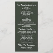 ナイトライト結婚式のプログお洒落ラム プログラム (裏面)