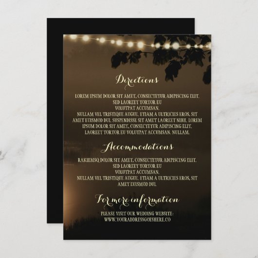 ナイトライト結婚自然詳細 エンクロージャーカード (正面/裏面)