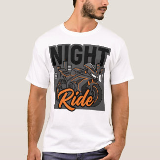 ナイトライド オートバイ スポーツバイク アーバンバイカー グラフィック Tシャツ