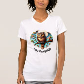 ナイトライフフクロウが好きなカスタマイズ可能 Tシャツ (正面)