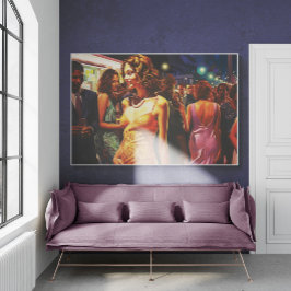 ナイトライフ絵画群集のPosを通じた女性歩く ポスター