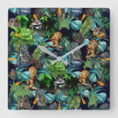 ナイトライブパーティーお祝いテーマ スクエア壁時計 (正面)