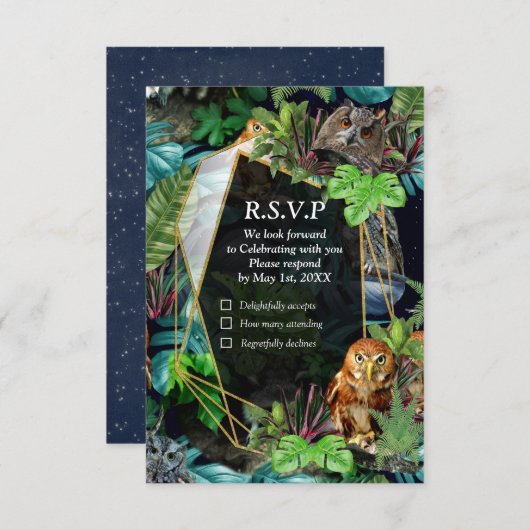 ナイトライブパーティーお祝いテーマ 出欠カード (正面/裏面)