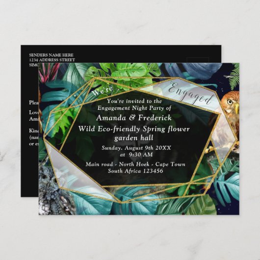 ナイトライブパーティーお祝い招待状はがき インビテーションポストカード (正面/裏面)