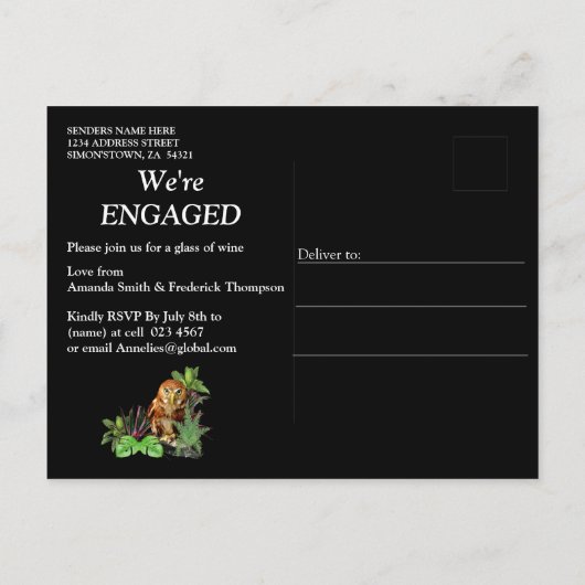 ナイトライブパーティーお祝い招待状はがき インビテーションポストカード (裏面)