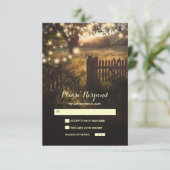 ナイトランタンロマンチックな結婚式RSVPカード 出欠カード (スタンド正面)