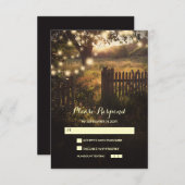 ナイトランタンロマンチックな結婚式RSVPカード 出欠カード (正面/裏面)