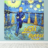 ナイトランナースターリーナイト キャンバスプリント (インサイチュ (ウッドフロア))
