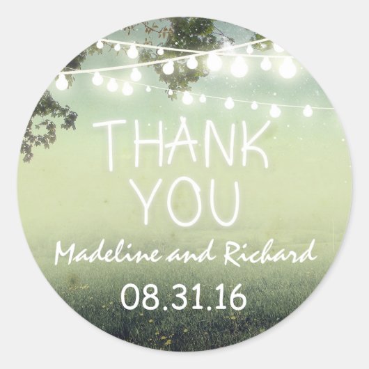 ナイトラ感謝していイズ結婚式用シール ラウンドシール (正面)