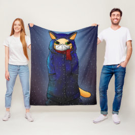 ナイトレイン顔マスクキャット フリースブランケット