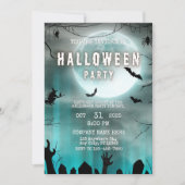 ナイト不気味テーマスモールビジネスハロウィンオフィス 招待状 (正面)