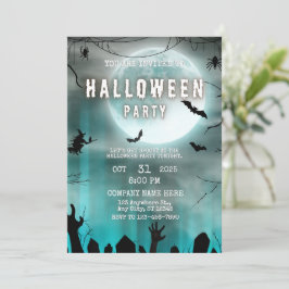 ナイト不気味テーマスモールビジネスハロウィンオフィス 招待状