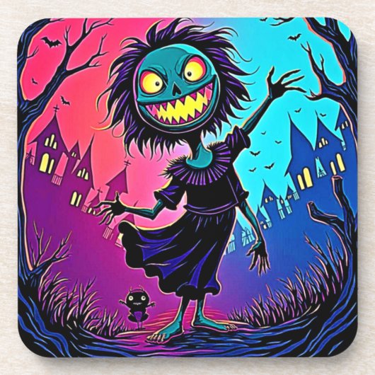 ナイト不気味ハロウィーンクリーチャーデザイン コースター (正面)