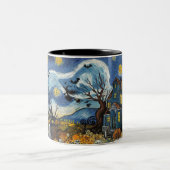 ナイト不気味ハロウィーンゴーストリースカルハ幽霊のよく出るウス ツートーンマグカップ (中央)