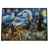 ナイト不気味ハロウィーンゴーストリースカルハ幽霊のよく出るウス ラージペーパーバッグ (正面)