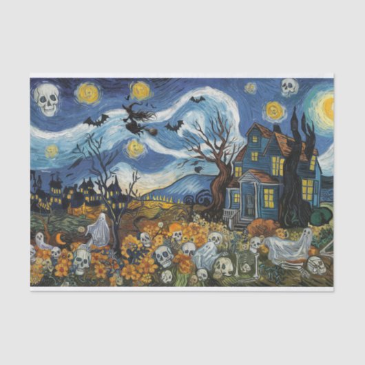 ナイト不気味ハロウィーンゴーストリースカルハ幽霊のよく出るウス 薄葉紙 (正面)