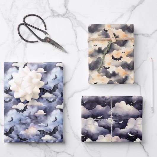 ナイト不気味ハロウィーンラッピング紙 ラッピングペーパーシート (正面)