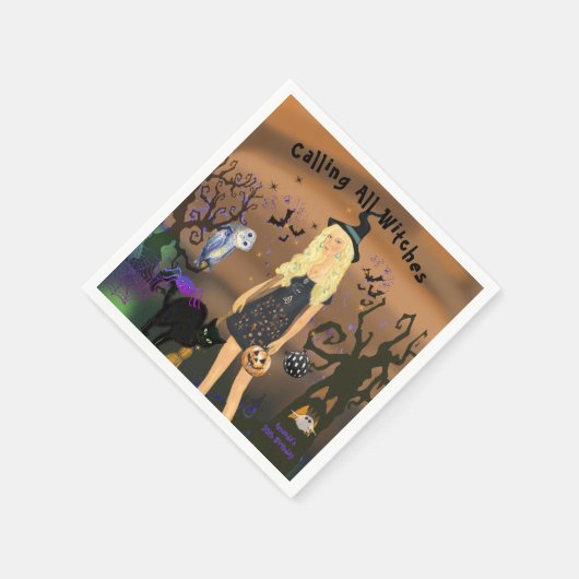 ナイト不気味ハローウィンパーティ誕生日 スタンダードカクテルナプキン (角)