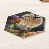 ナイト不気味パンプキンコースター ペーパーコースター (アングル)