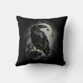 ナイト不気味レイヴンバードイラストレーション クッション (裏面)