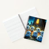 ナイト不気味墓地かわいいハロウィーン幽霊 ノートブック (内部)