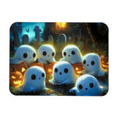 ナイト不気味墓地かわいいハロウィーン幽霊 マグネット (横)