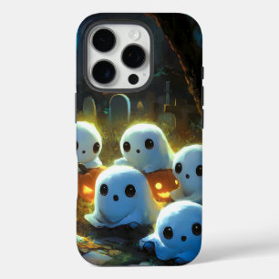 ナイト不気味墓地かわいいハロウィーン幽霊 iPhone 16 PROケース