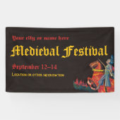 ナイト中世またはルネッサンスのイベントバナー 横断幕 (横)