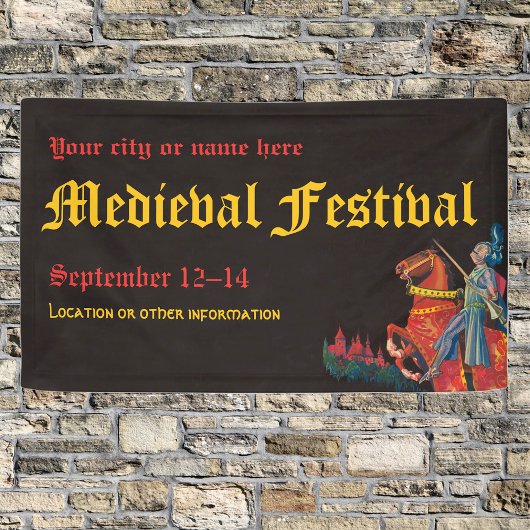 ナイト中世またはルネッサンスのイベントバナー 横断幕