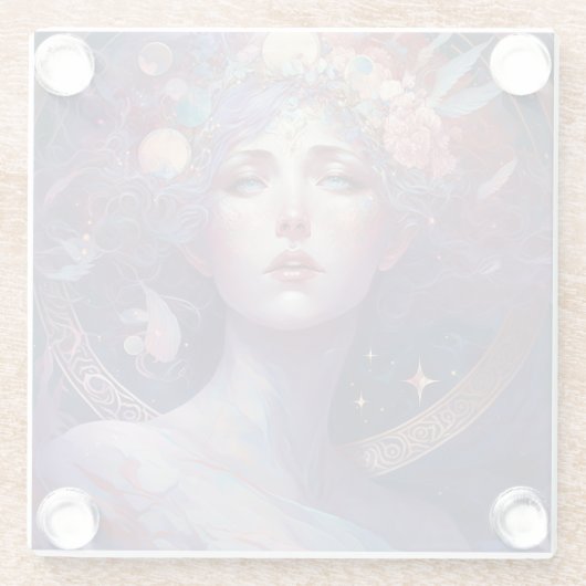 ナイト女神クイーンファンタジーアートガラスコースター ガラスコースター (裏面)