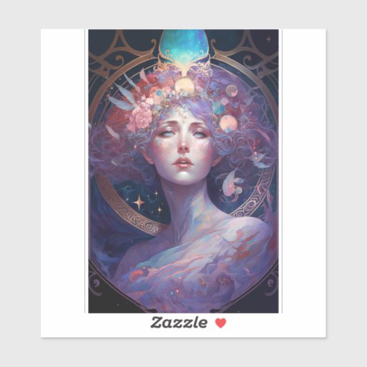 ナイト女神クイーンファンタジーアートステッカー シール (シート)