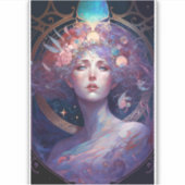 ナイト女神クイーンファンタジーアートステッカー シール (正面)