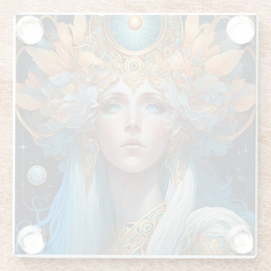 ナイト女神クイーンファンタジーアート ガラスコースター (裏面)