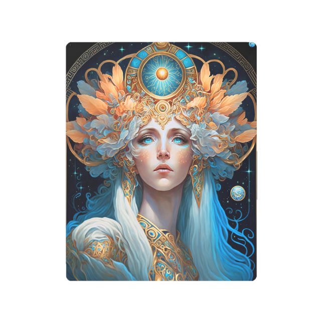 ナイト女神クイーンファンタジーアート メタルプリント (正面)