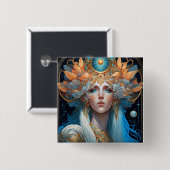 ナイト女神クイーンファンタジーアート 缶バッジ (正面&裏面)