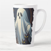 ナイト幽霊のよく出るイラストレーション カフェラテマグ (右)
