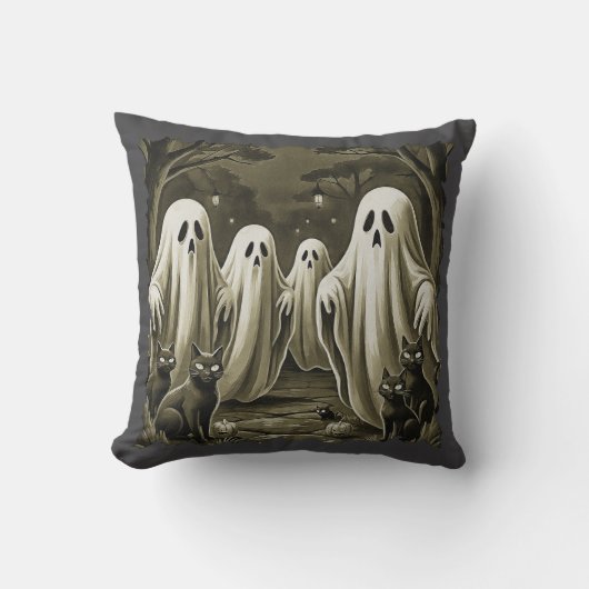 ナイト幽霊のよく出るイラストレーション クッション (正面)