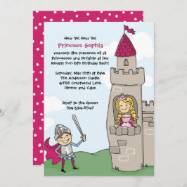 ナイト救プリンセス招待状:ブルネット/ブロンド 招待状